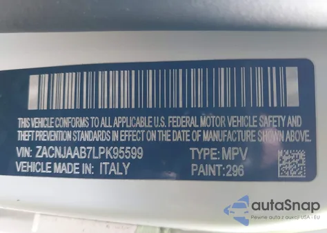 2020 Jeep Renegade Sport Fwd from USA, damaged, VIN ZACNJAAB7LPK95599
